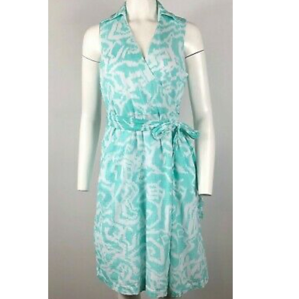 Pendleton | White/Aqua Dress | Size 10